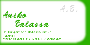 aniko balassa business card