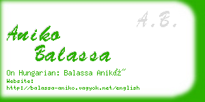 aniko balassa business card